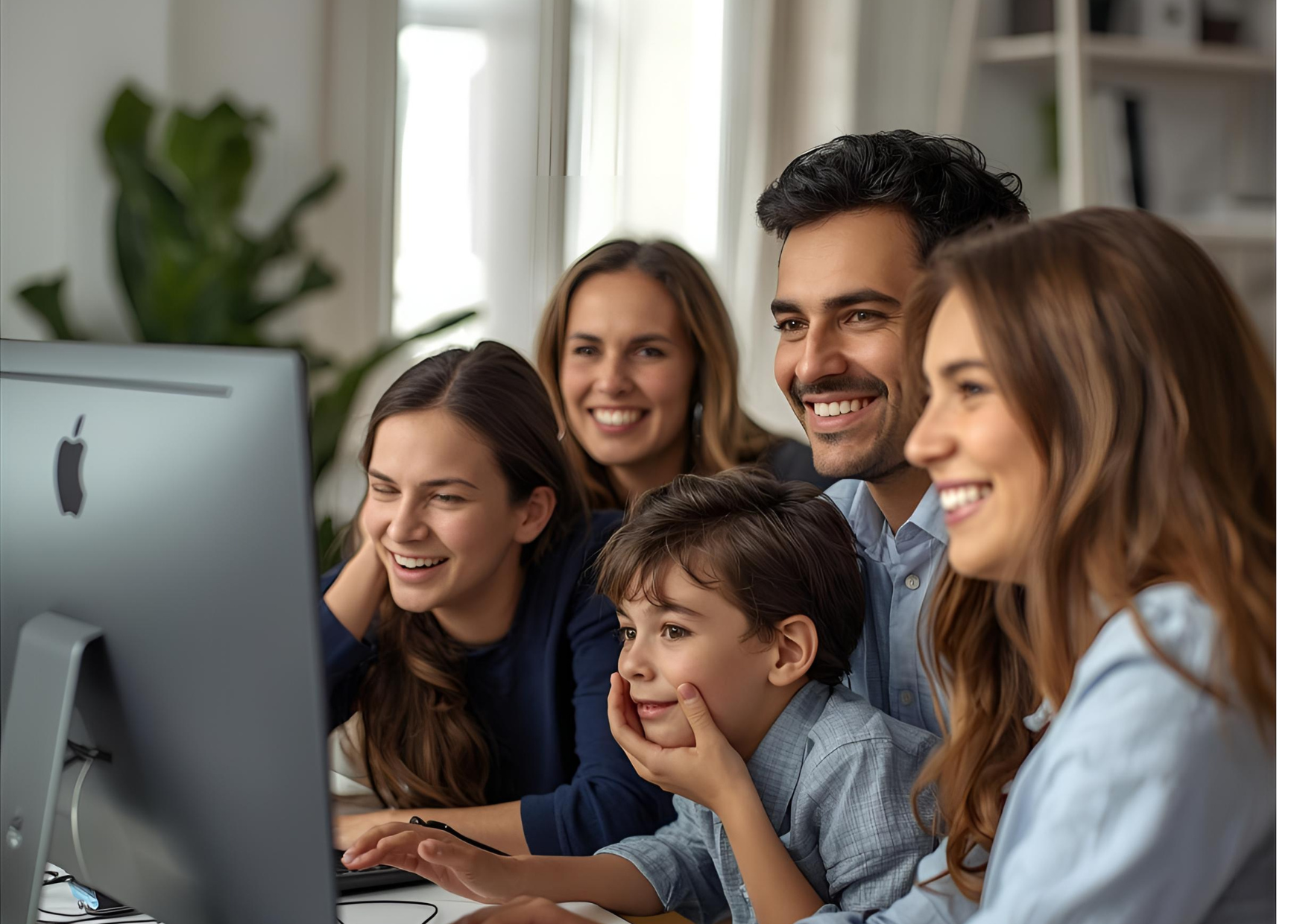 Famille réunie autour de la gestion patrimoniale